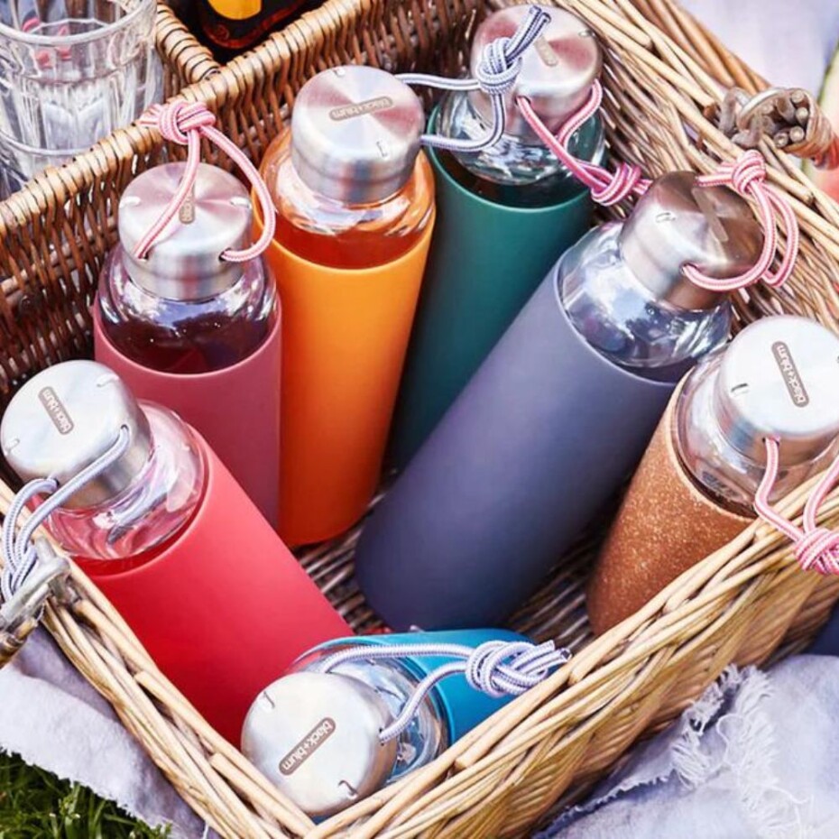 Láhev na vodu 600 ml, šedá, sklo, Black+Blum - main (2)