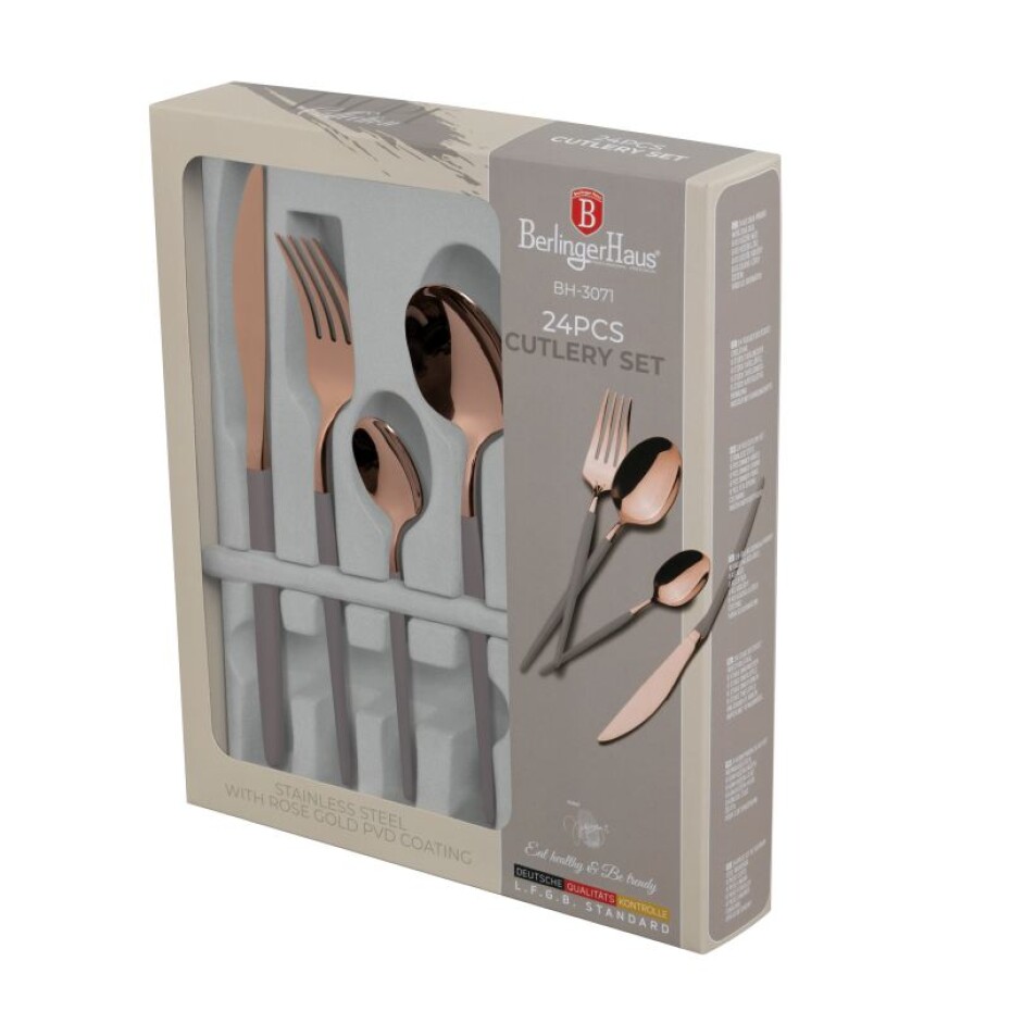 BERLINGERHAUS Sada příborů nerez 24 ks leštěná Taupe - Rose Gold BH-3071 - main (3)