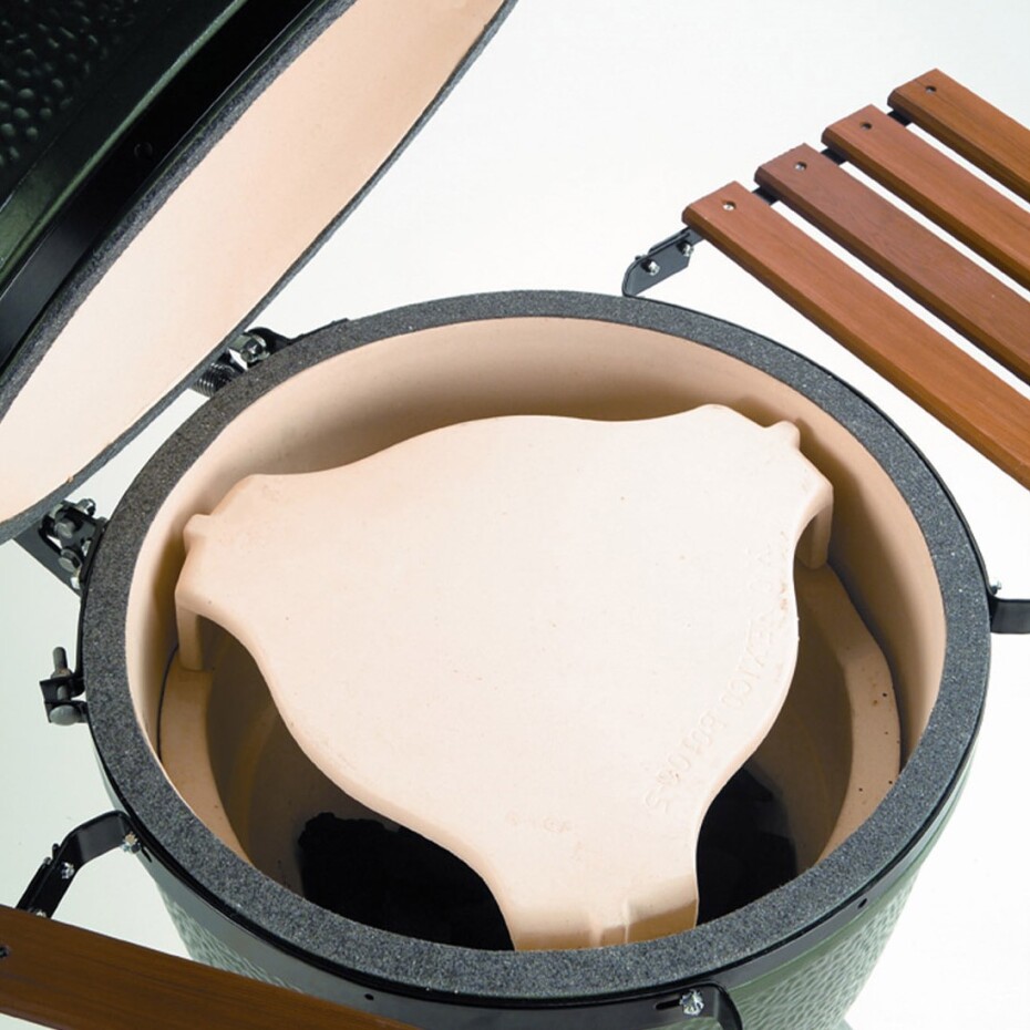 Gril na dřevěné uhlí L 46 cm,  + pojízdný stůl + ConvEGGtor + pohrabáč, zelená, Big Green Egg - main (11)