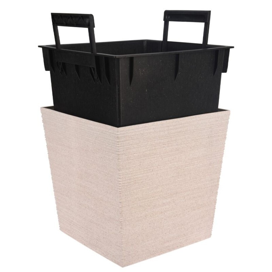 PROGARDEN Květináč s obalem čtvercový 24 cm bílá KO-Y89300410 - main (0)