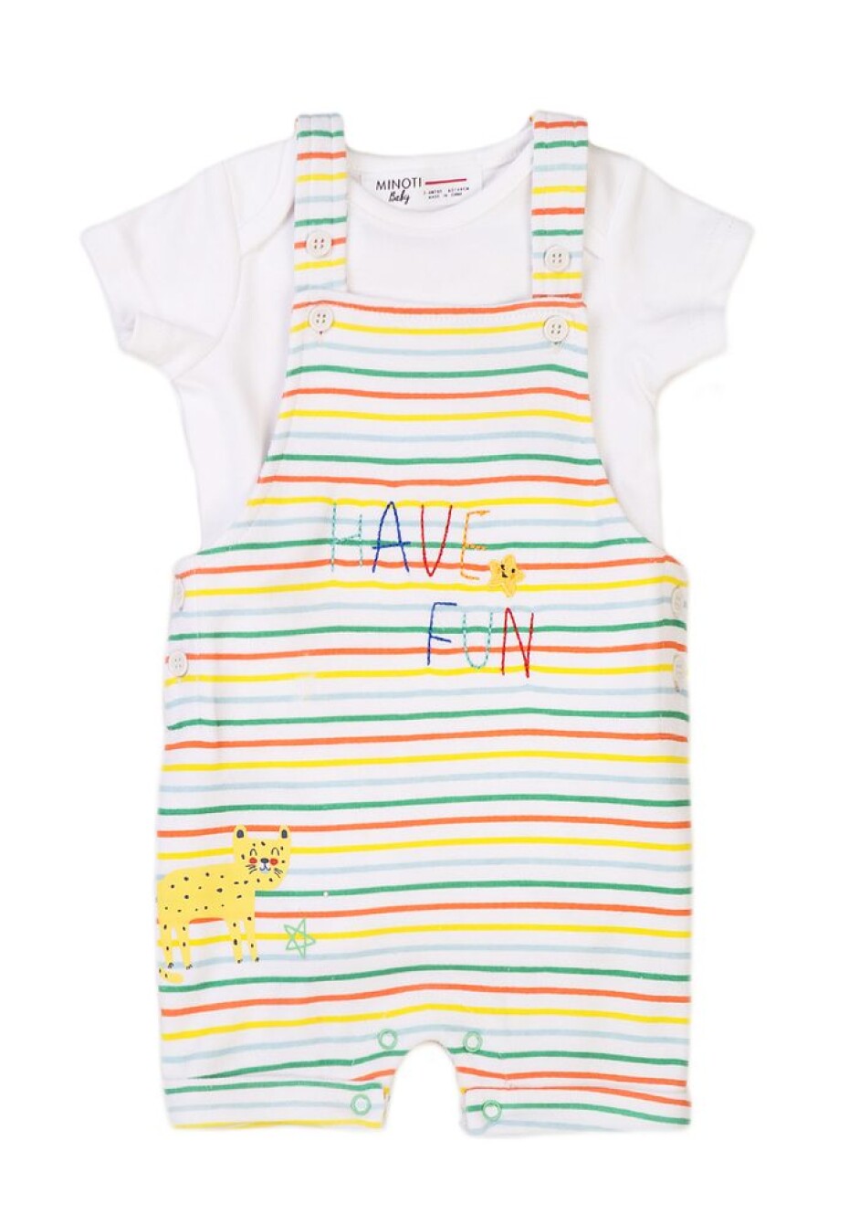 Kojenecky set - body a kraťasy, Minoti, Smiling 7, bílá - 74/80 | 9-12m - main (0)
