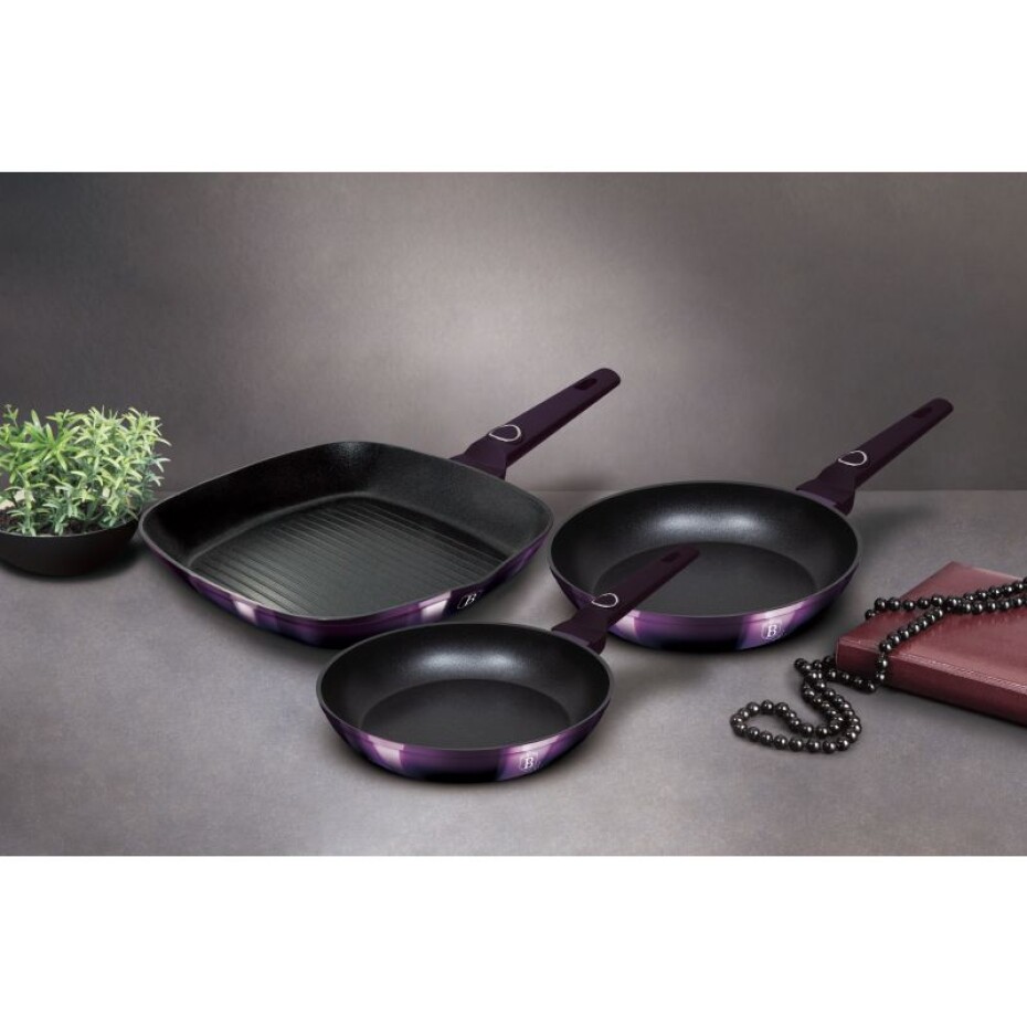 BERLINGERHAUS Sada pánví s titanovým povrchem 3 ks Purple Eclipse Collection steak BH-7104 - main (1)