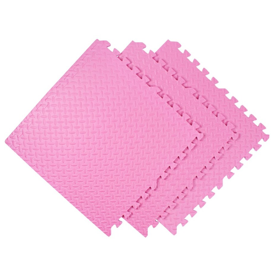 Puzzle podložka Sportago Easy-Lock 58x58x1 cm, 9 ks, růžová-šedá-černá - main (7)