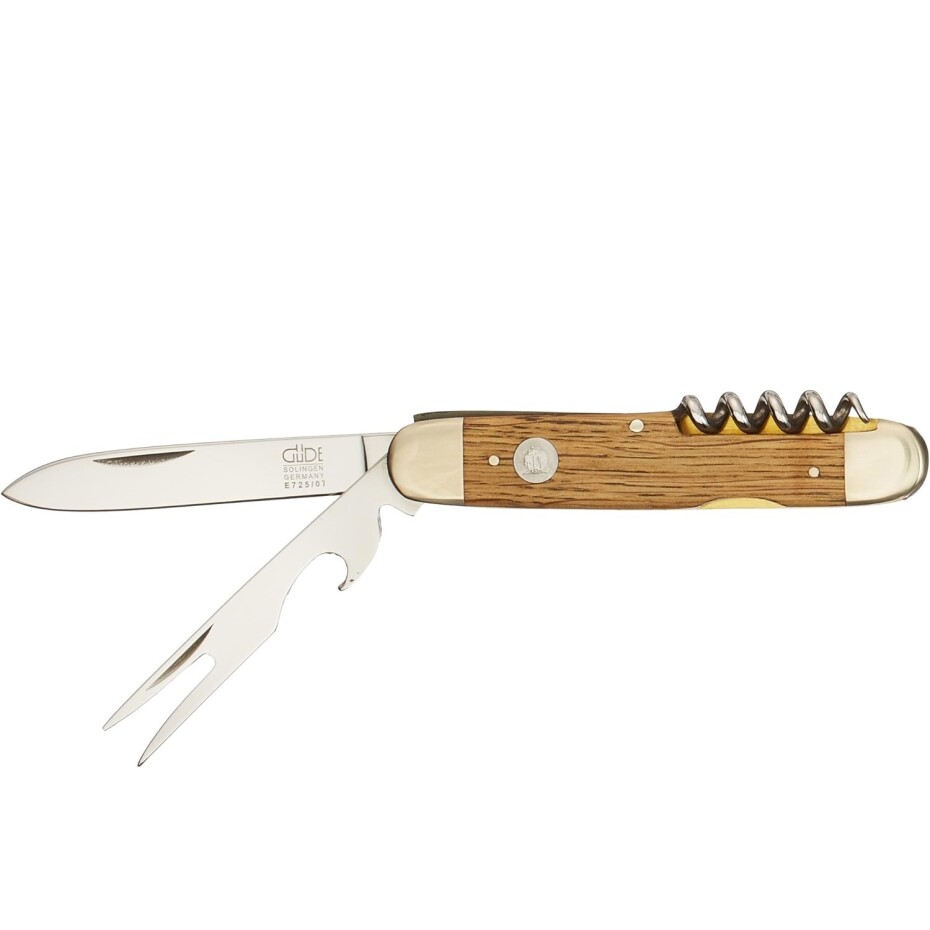 Kapesní nůž ALPHA OAK 7 cm, s vidličkou, hnědá, Güde Solingen - main (0)