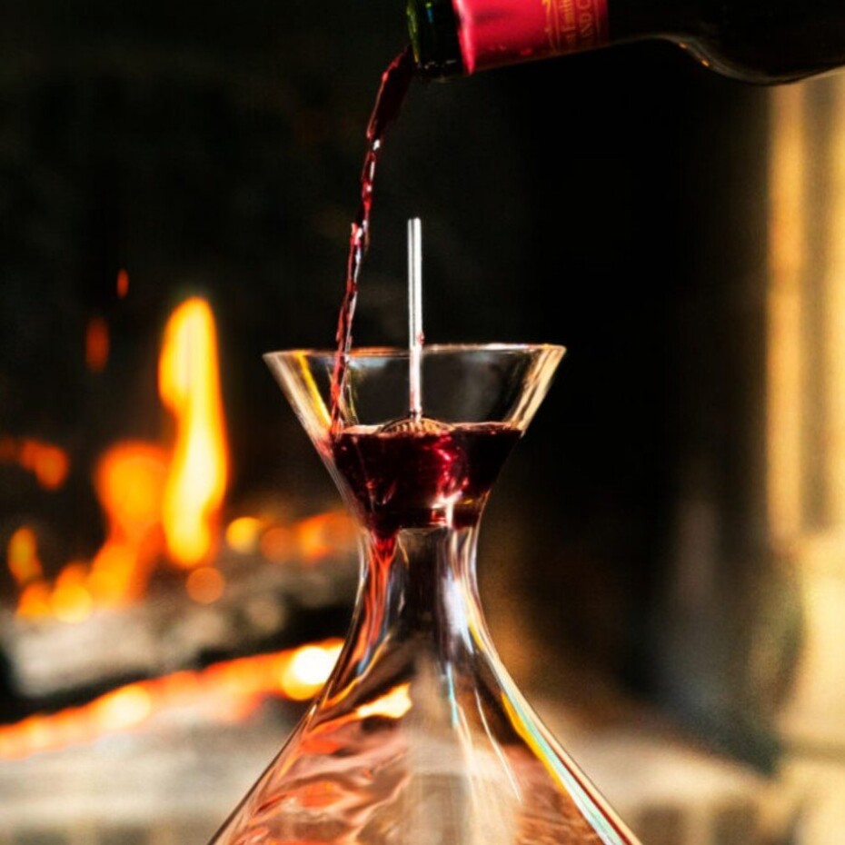 Provzdušňovač vína DEVELOPER BOULE, nerezová ocel, L'Atelier du Vin - main (2)
