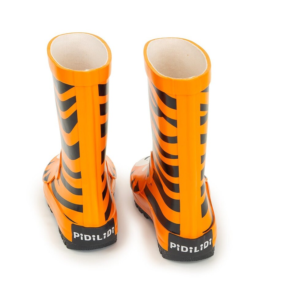 dětské holínky gumové - potisk tygr, Pidilidi, PL0043-17,  oranžová - 35 - main (6)