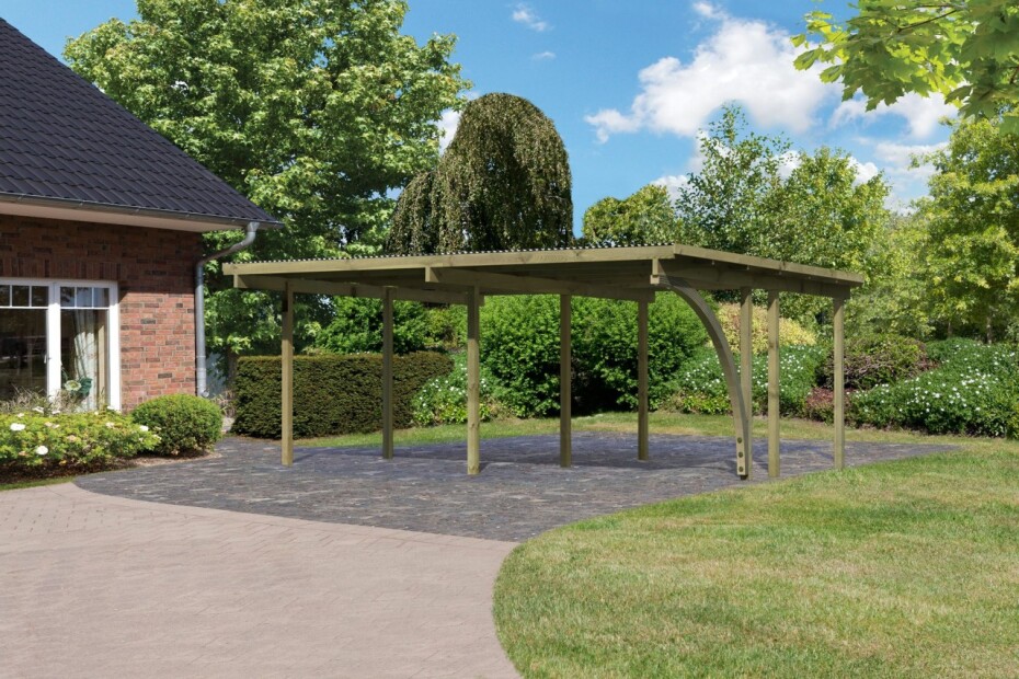 Dvojitý carport KARIBU ECO 1A 62037 LG3141 - main (0)