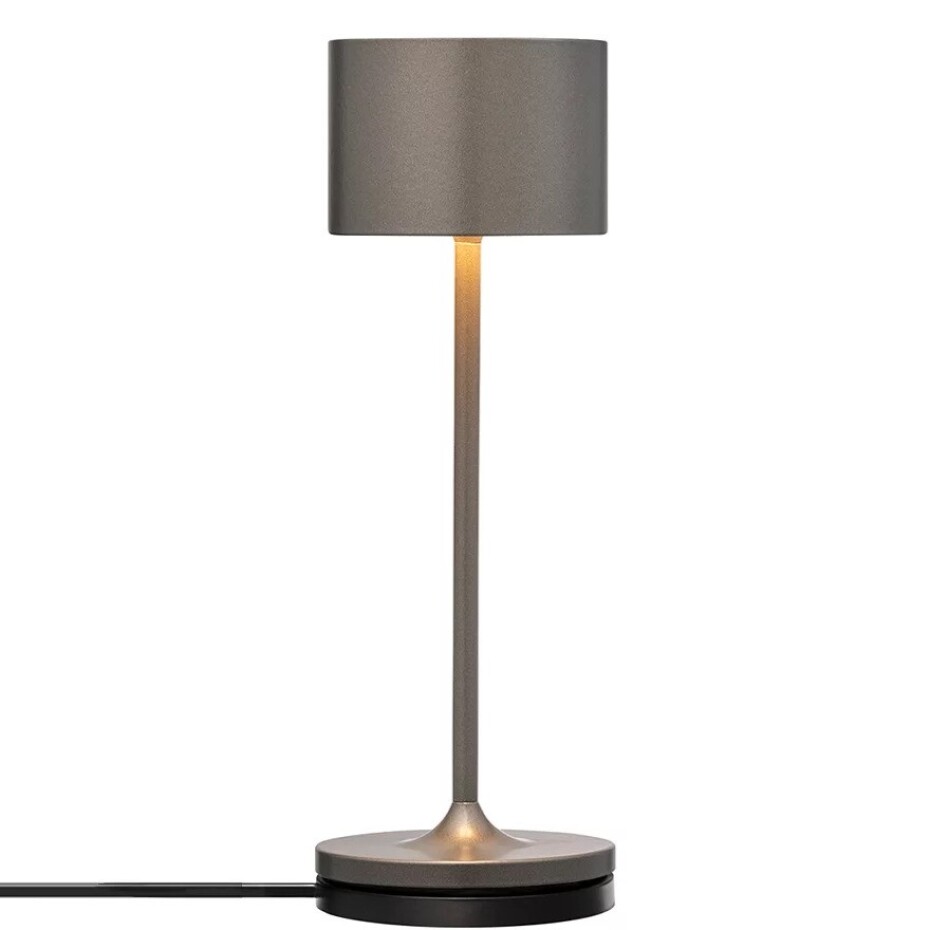 Přenosná stolní lampa FAROL MINI 19,5 cm, LED, spálený kov, hliník, Blomus - main (6)