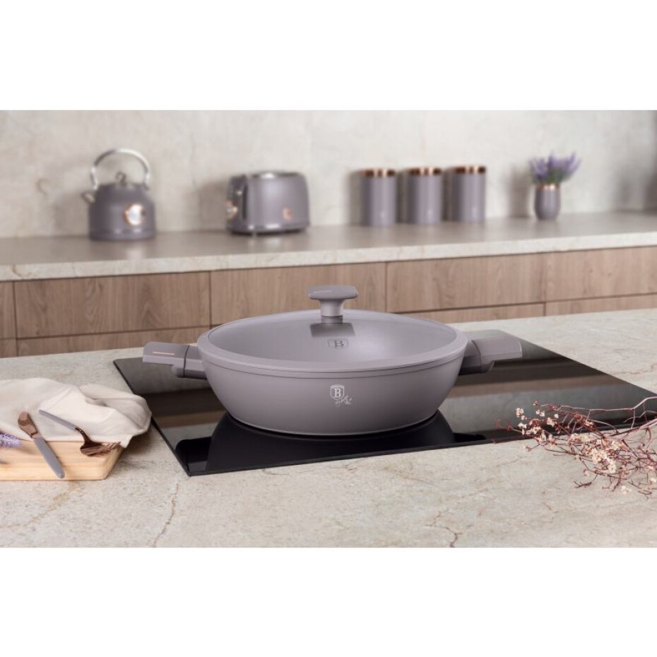 BERLINGERHAUS Pánev s titanovým povrchem a poklicí  32 cm Taupe Collection BH-8099 - main (8)