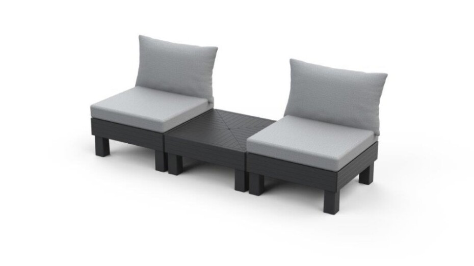 Keter Zahradní nábytek Keter Elements balkónový modulární set grafitový  KT-610652 - main (2)