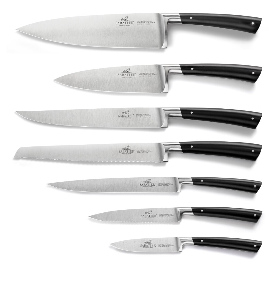 Santoku nůž EDONIST 18 cm, nerezové nýty, černá, Lion Sabatier - main (4)