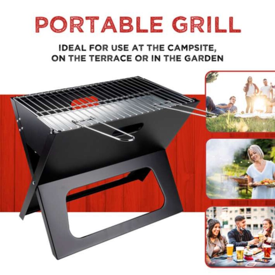 BBQ COLLECTION Gril na dřevěné uhlí skládací 46 x 37 cm ED-224901 - main (8)