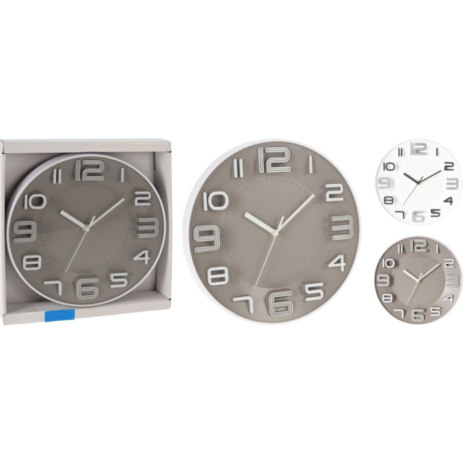 SEGNALE Hodiny nástěnné 28 cm bílá šedá KO-837000320seda - main (2)