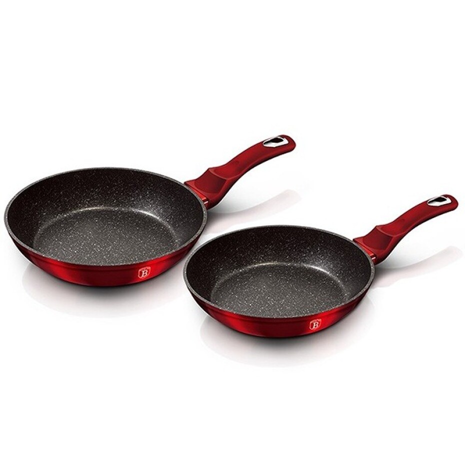 BERLINGERHAUS Sada pánví s mramorovým povrchem 2 ks Burgundy Metallic Line BH-1612 - main (0)