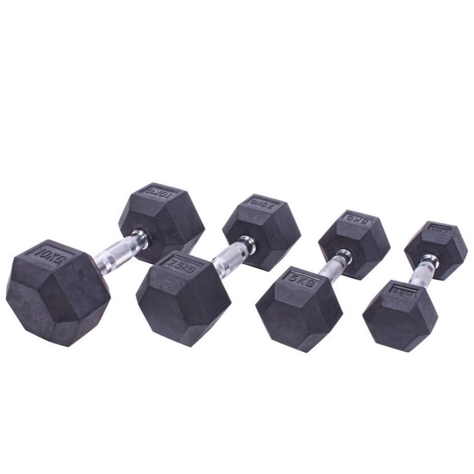 Sada jednoručních činek Sportago Hexagon - 2,5 + 5 + 7,5 + 10 kg - main (0)