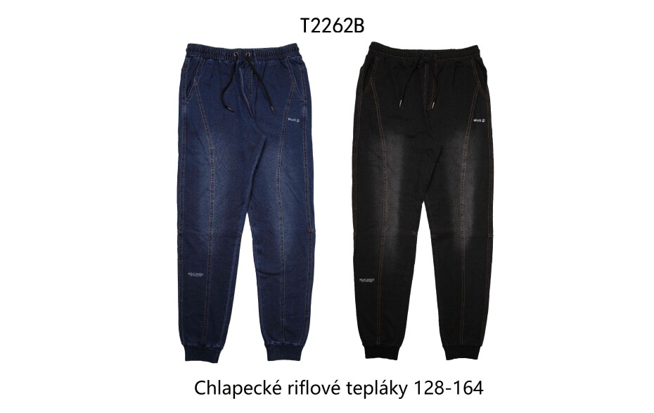 Chlapecké riflové kalhoty, tepláky - Wolf T2262B, modrá Barva: Modrá, Velikost: 140 - main (1)
