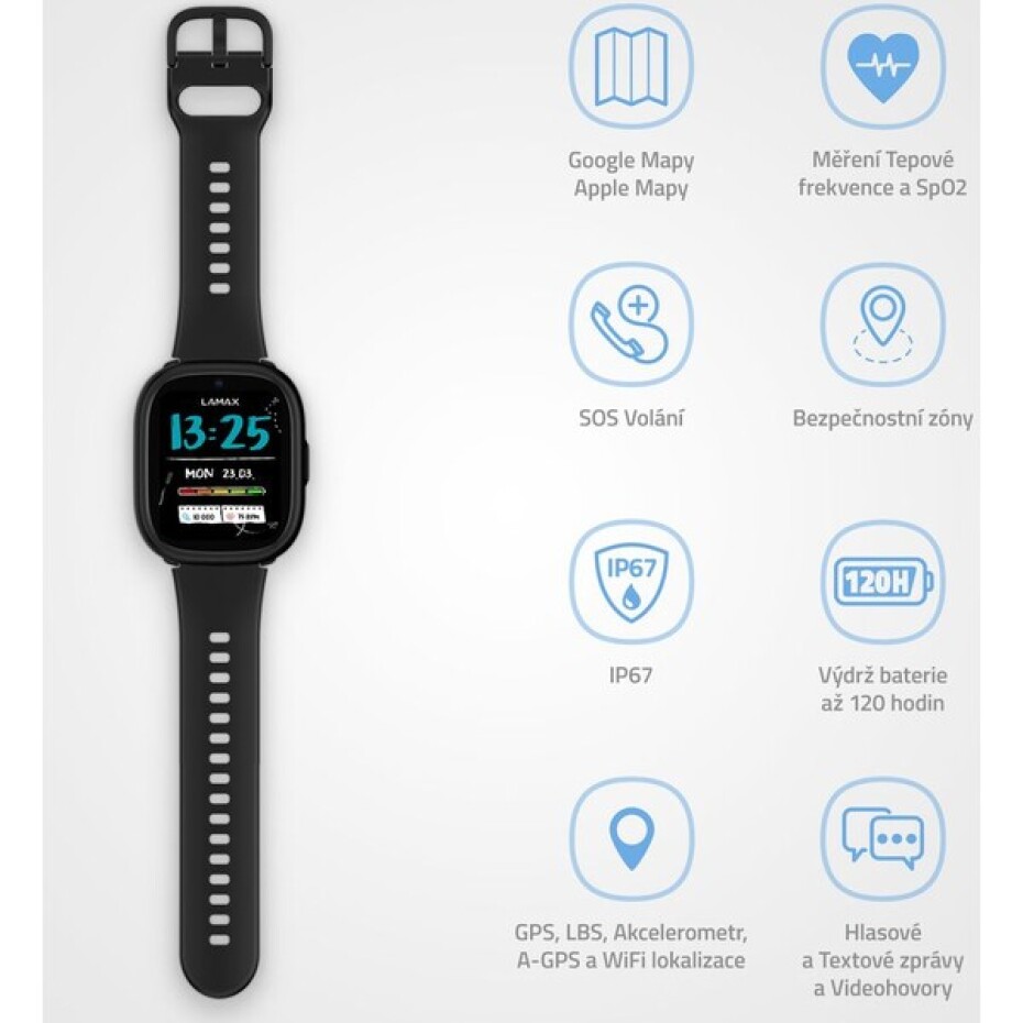 LAMAX WatchY4 Plus dětské hodinky černé - main (1)