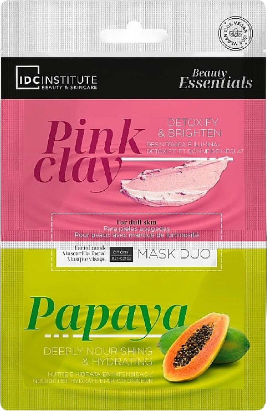 IDC Institute - MASK DUO Růžový jíl a Papája Pleťová maska - main (0)