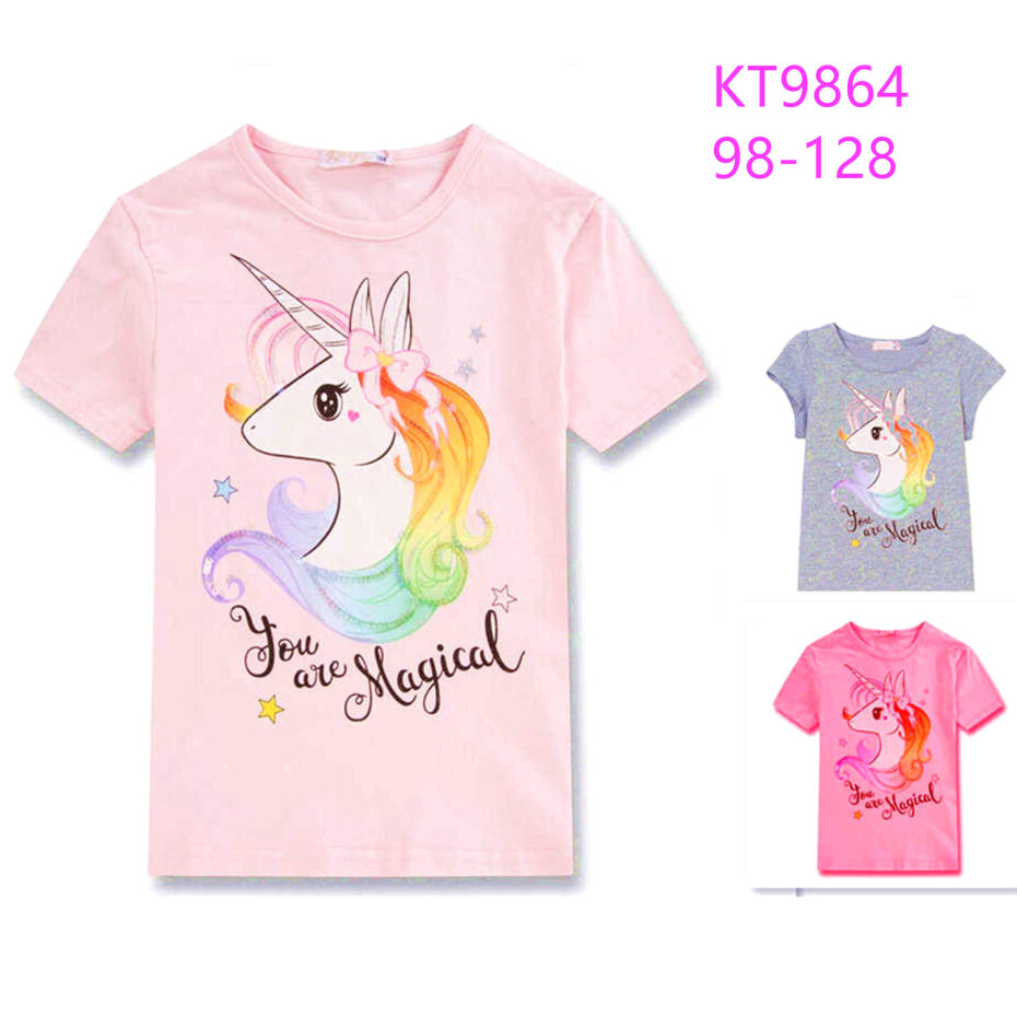 Dívčí triko - KUGO KT9864, růžová sytě Barva: Růžová sytě, Velikost: 98 - main (4)