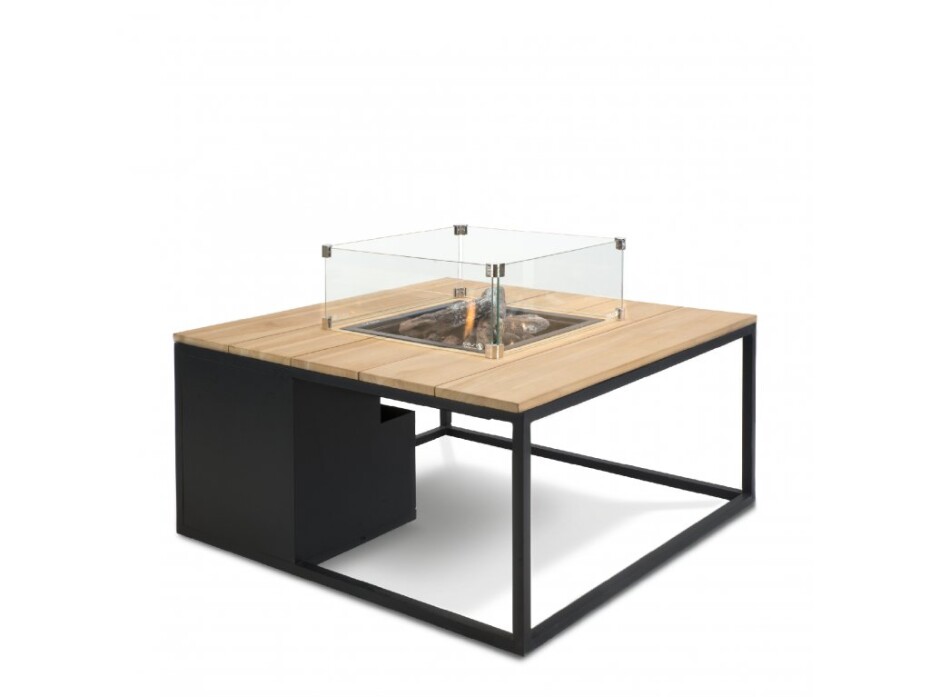 Krbový plynový stůl Cosiloft 100 černý rám / deska teak COSI - main (0)