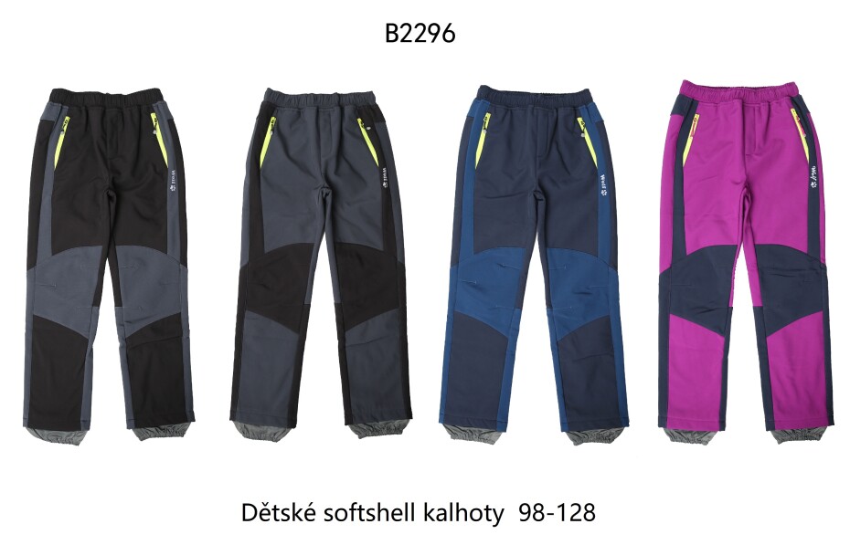 Chlapecké softshellové kalhoty, zateplené - Wolf B2296, šedá/ černá kolena Barva: Šedá, Velikost: 98 - main (1)