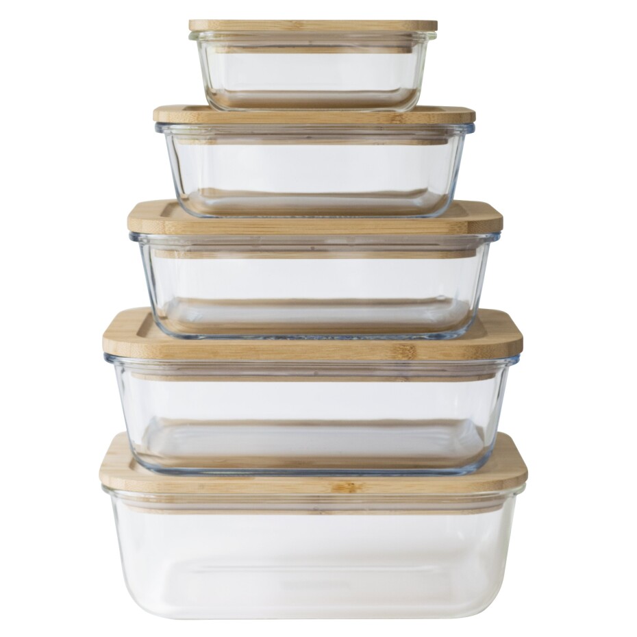 Box na potraviny PKV-036 300 ml, sklo / bambus, Pebbly - main (4)