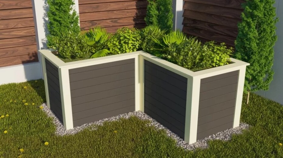 Vyvýšený záhon KARIBU HOCHBEET 280 L-FORM (23627) šedý LG3162 - main (2)