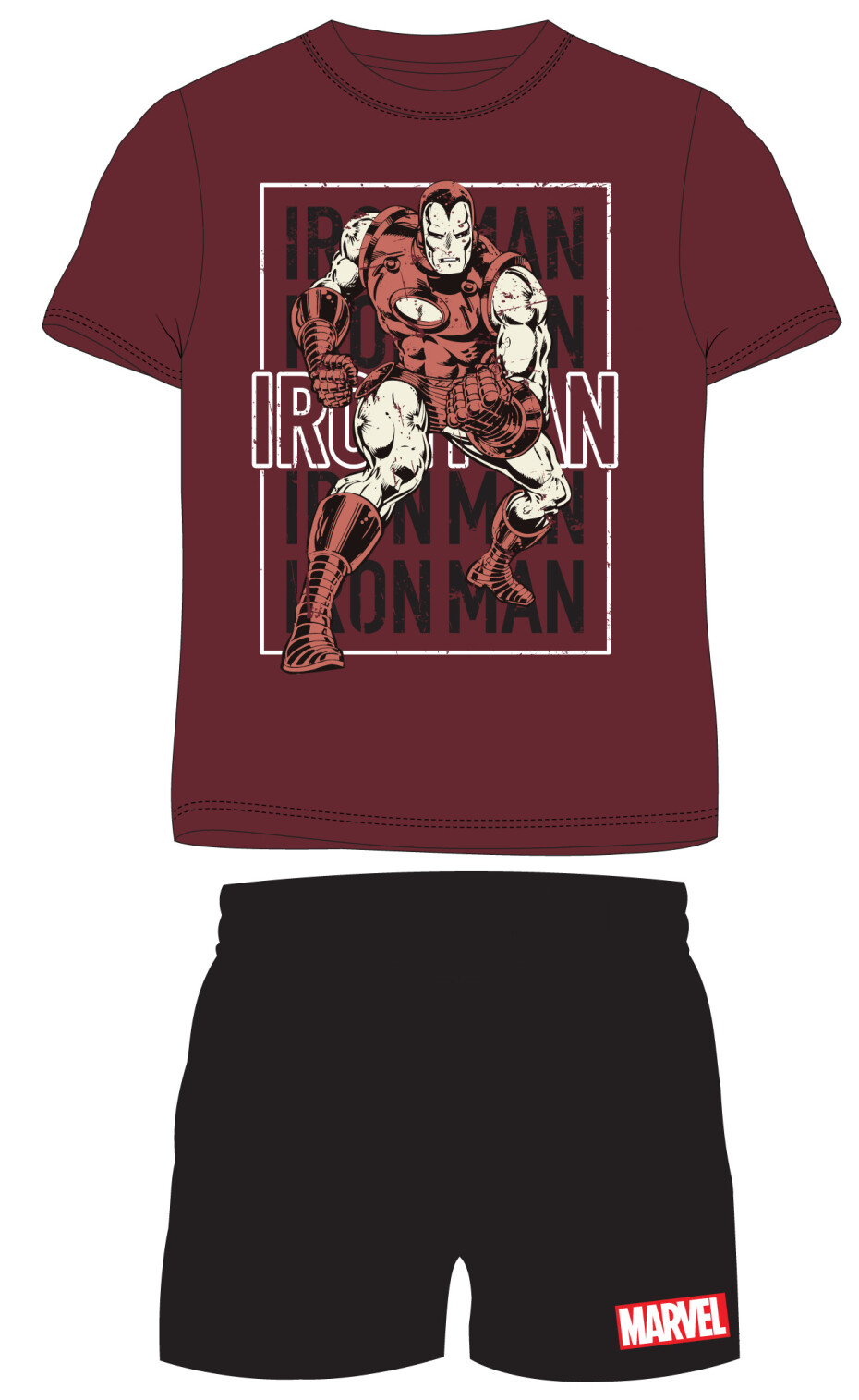 Marvel - licence Pánské pyžamo - Marvel 5304533, bordo / černá Barva: Bordo, Velikost: S - main (0)