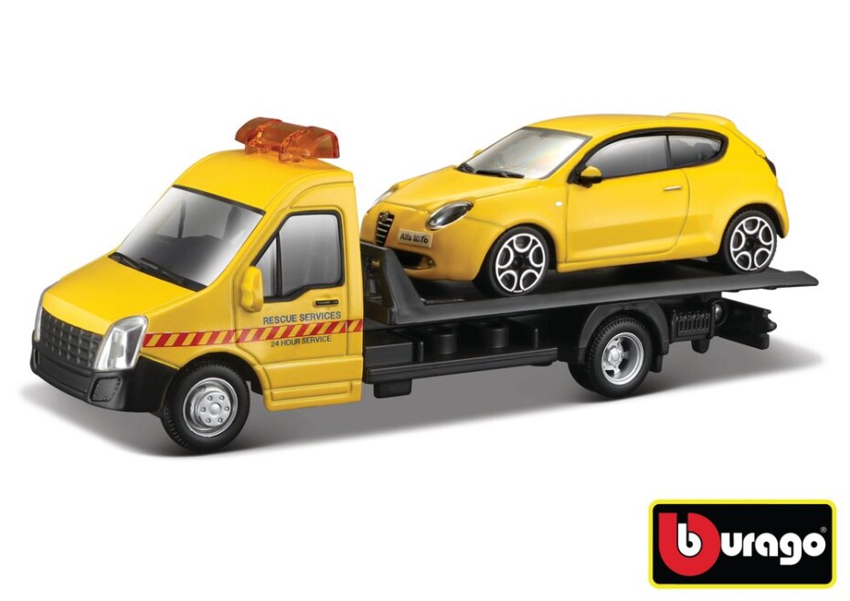 Model 1:43 Odtahovka Flatbed Transport, Bburago, W102367 - main (1)