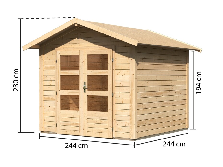 Dřevěný domek KARIBU TALKAU 4 (83336) natur LG1775 - main (1)
