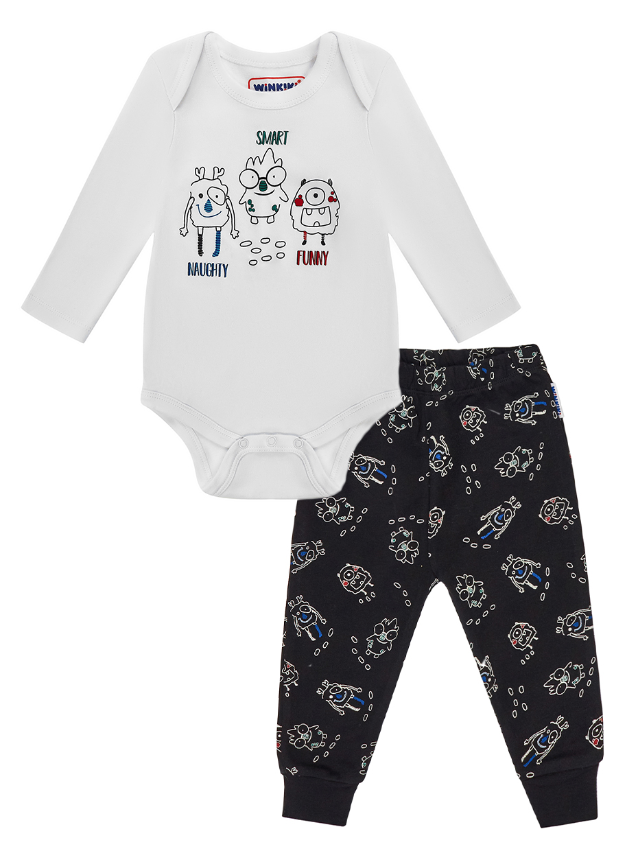 Kojenecký set - WINKIKI WNB 92697, bílá/ černá Barva: Bílá, Velikost: 62 - main (0)