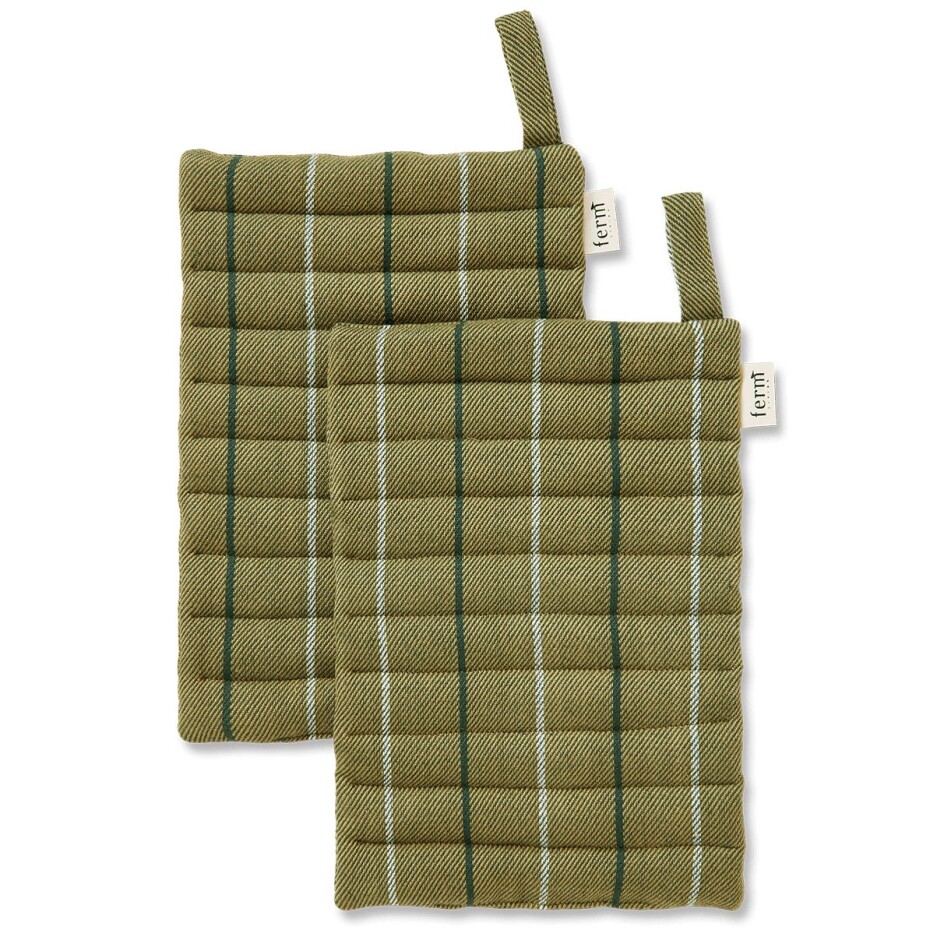 Chňapky na hrnec ITO 24 cm, sada 2 ks, zelená, bavlna, ferm LIVING - main (0)