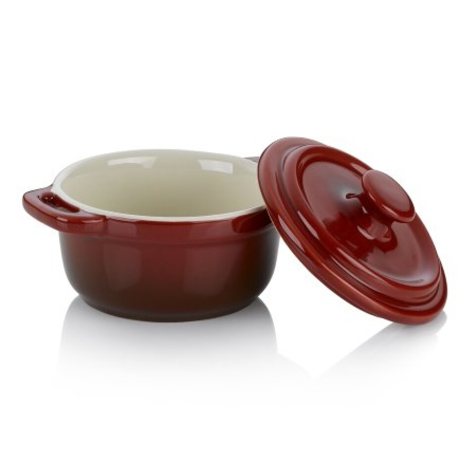 KELA Zapékací miska pekáček s poklicí MALIN 14 x 9,5 cm červená KL-11839 - main (2)