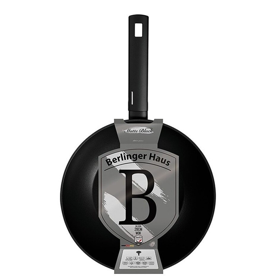 BERLINGERHAUS Pánev WOK s titanovým povrchem 28 cm Matte Black Collection BH-8180 - main (1)