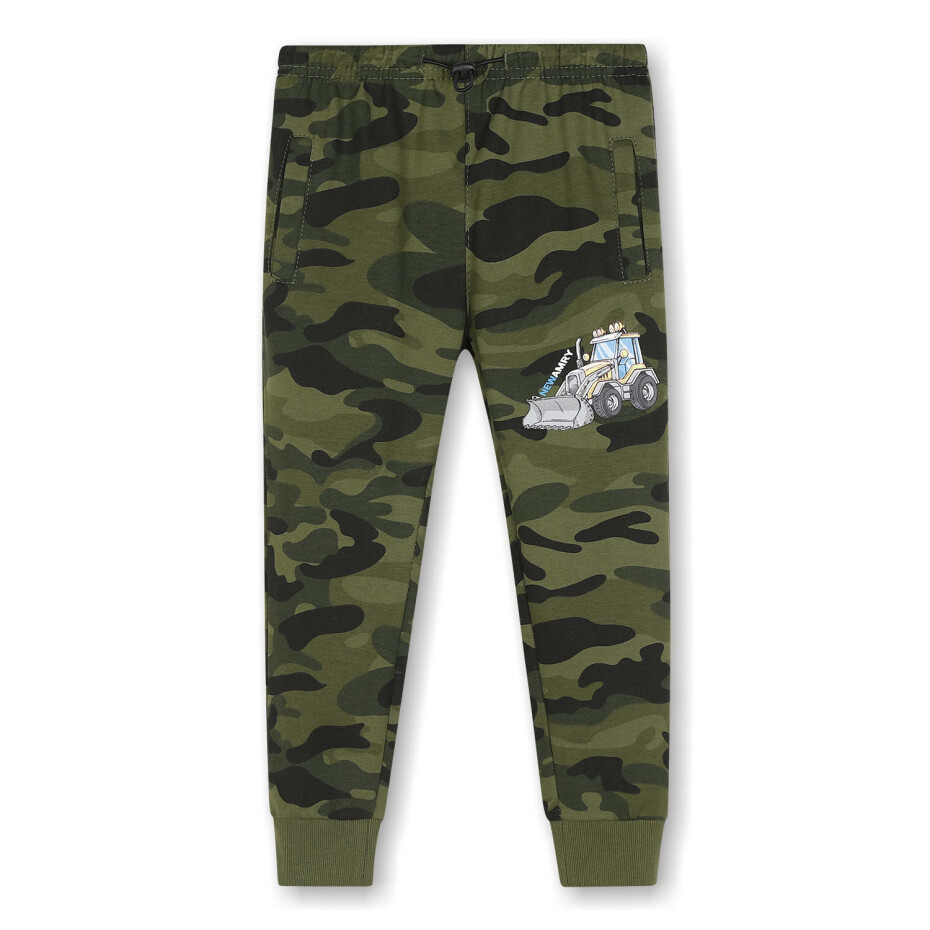 Chlapecké tepláky - KUGO MT0505, khaki/ oranžový bagr Barva: Khaki, Velikost: 98 - main (0)