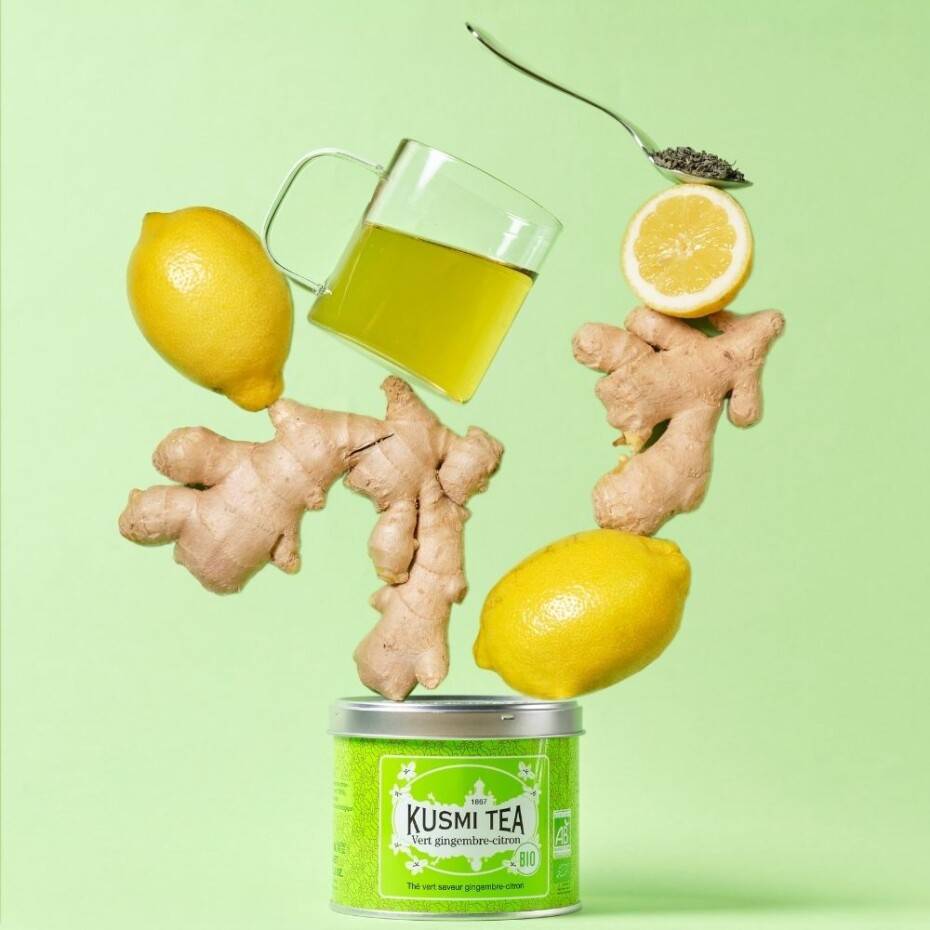 Zelený čaj GINGER LEMON, 100 g plechovka, Kusmi Tea - main (1)