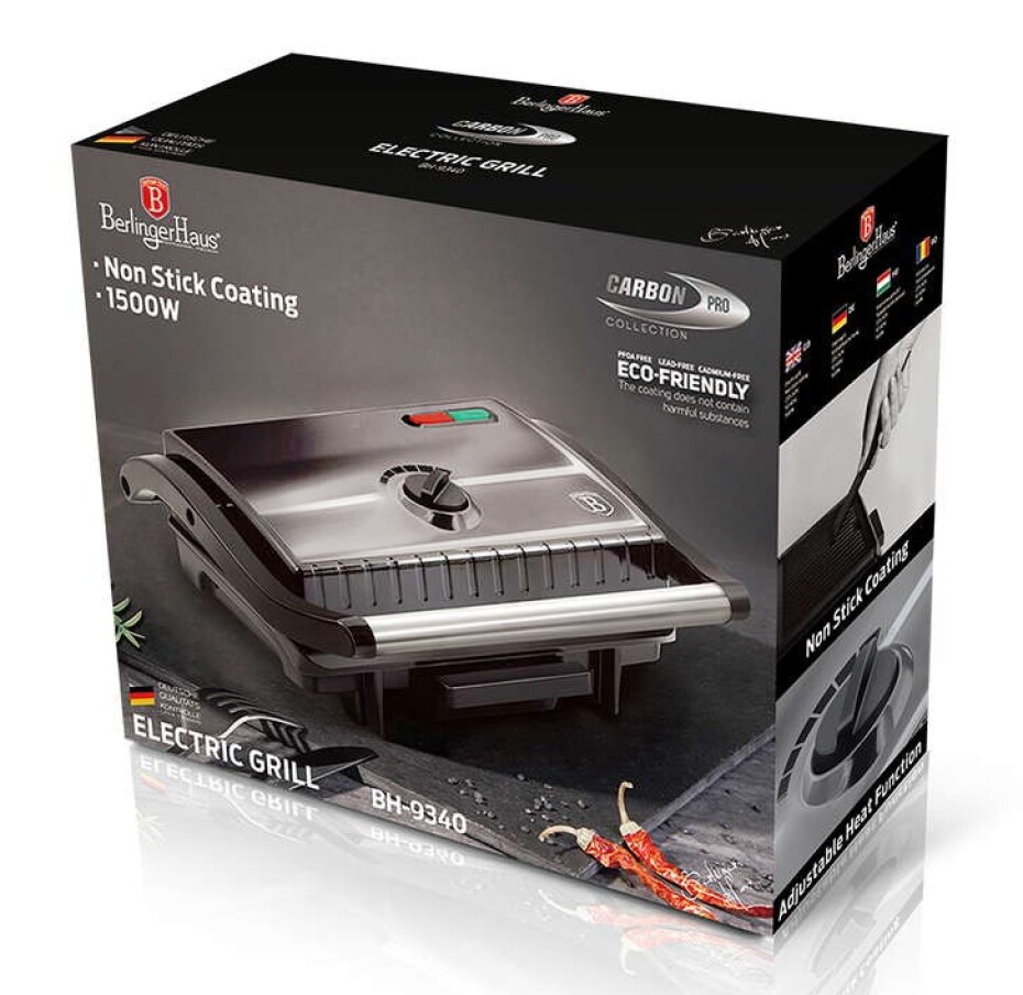 BERLINGERHAUS Elektrický kontaktní gril s nepřilnavým povrchem Carbon PRO Line BH-9340 - main (5)