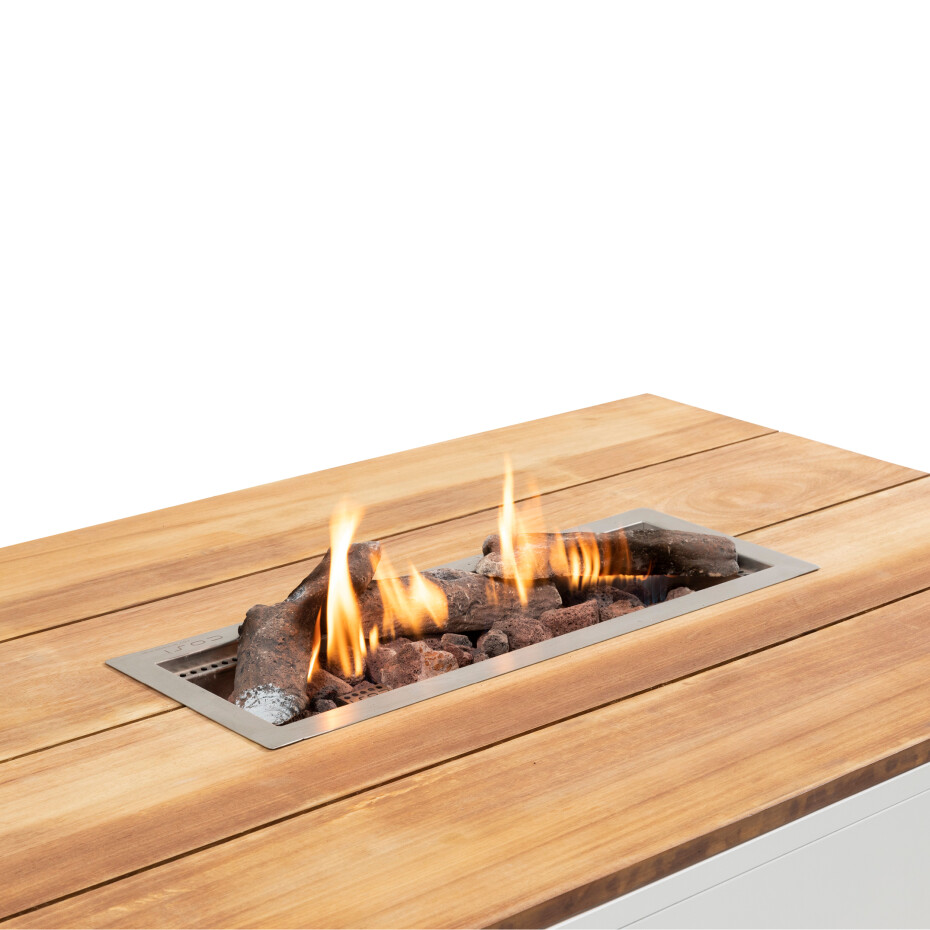 COSI Stůl s plynovým ohništěm cosipure 120 černý rám / deska teak - main (4)