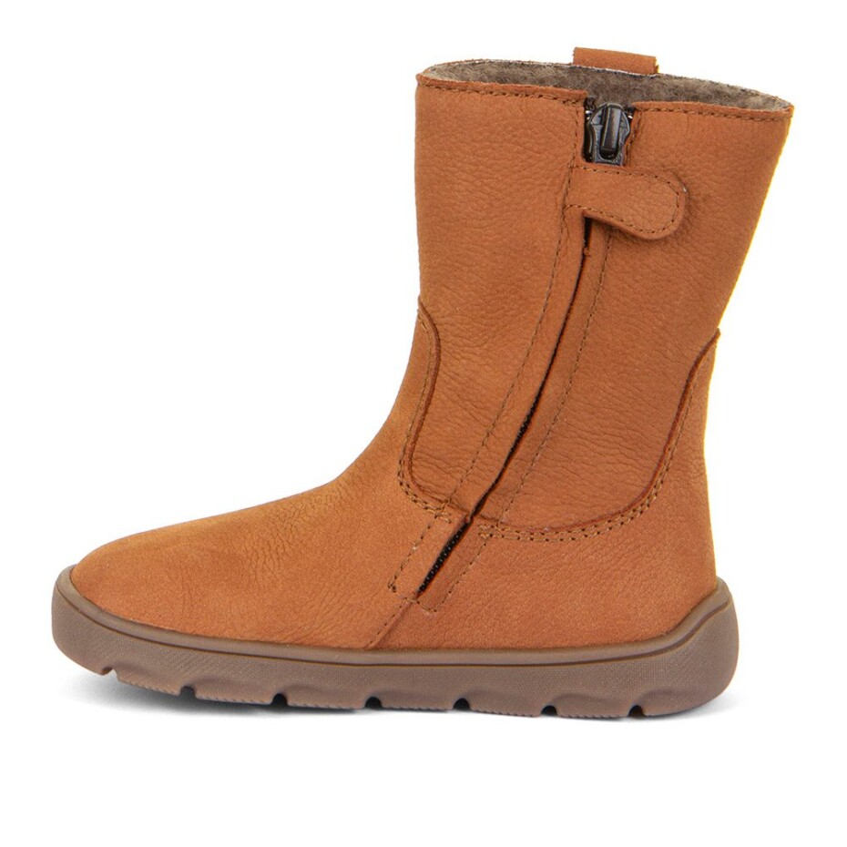 Dívčí zimní barefoot kozačky ZERU TEX BOOT Cognac, Froddo, G3160242, hnědá - 32 - main (1)