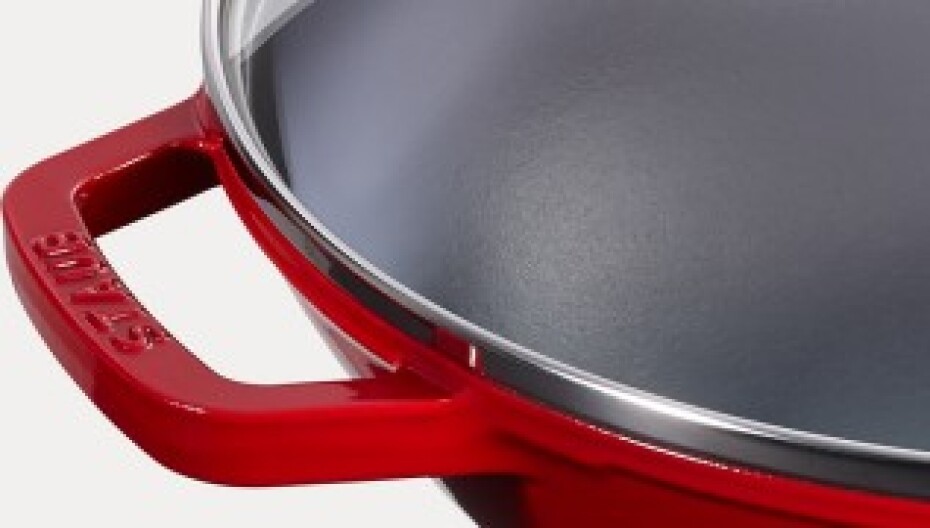 Wok 30 cm, se skleněnou poklicí, višňová, Staub - main (4)