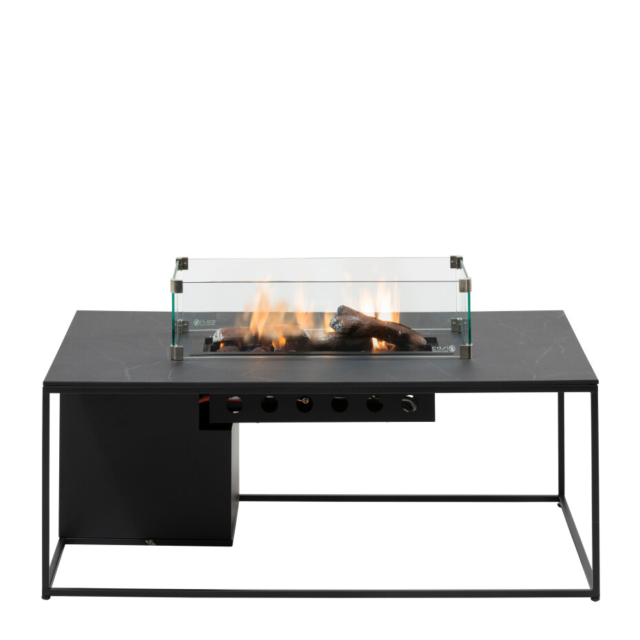 Stůl s plynovým ohništěm cosi design line černý rám / keramická deska - main (2)
