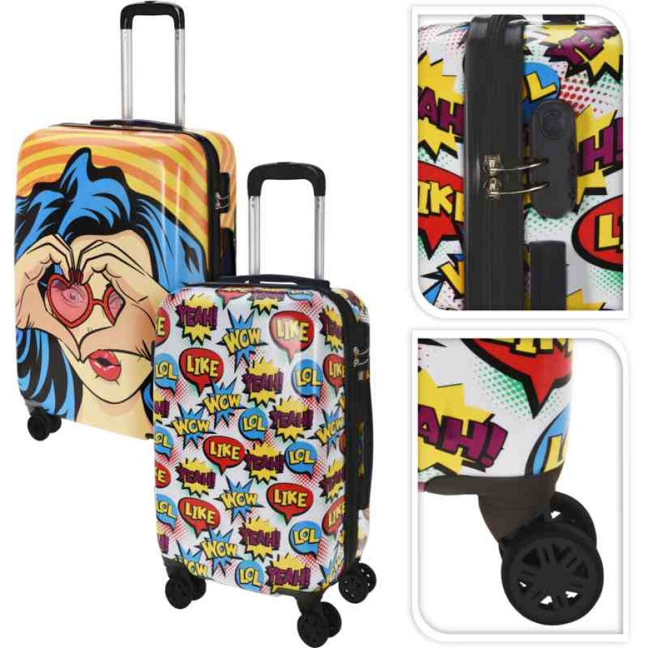 PROWORLD Kufr cestovní na kolečkách sada 2 ks  motiv pop art KO-DG9001030 - main (0)