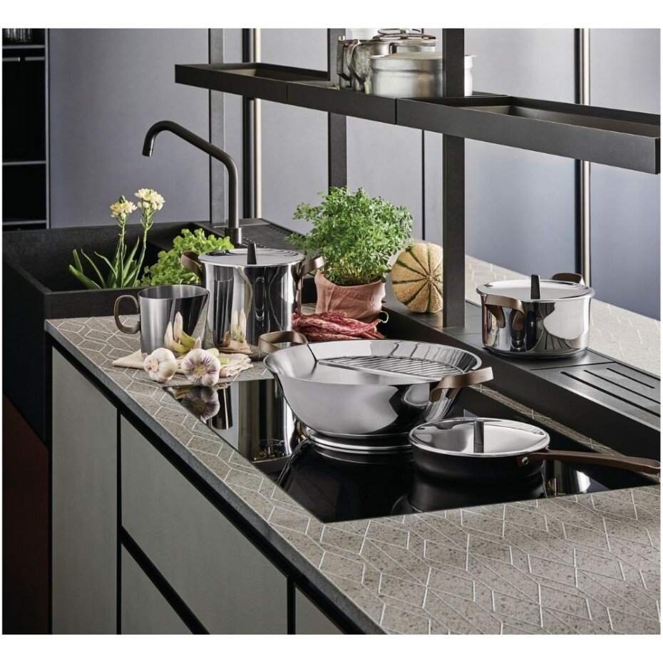 Hrnec EDO 24 cm, vysoký, stříbrná, Alessi - main (5)