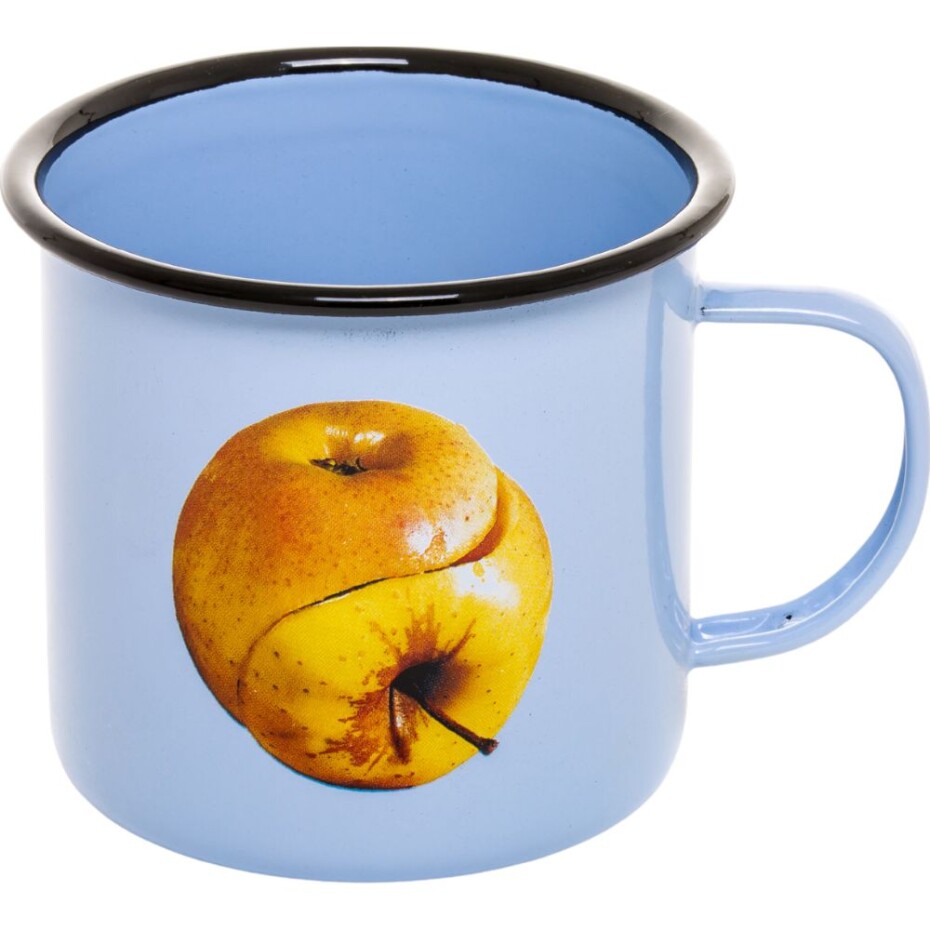 Hrnek smaltovaný  TOILETPAPER APPLE 10 cm, modrá, Seletti - main (0)