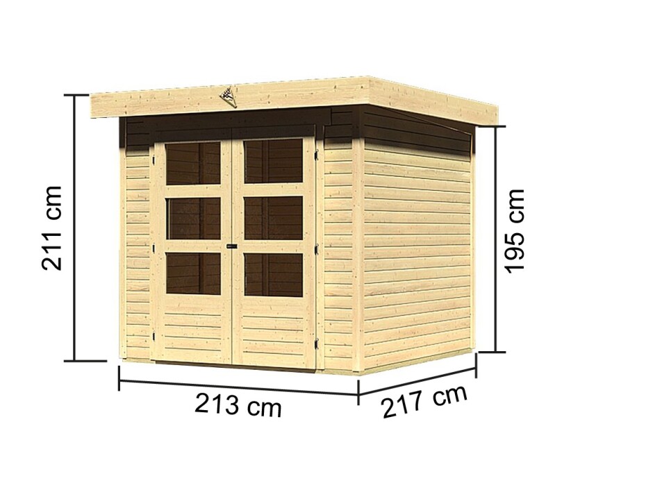 Dřevěný domek KARIBU ASKOLA 2 (73059) natur LG1756 - main (1)