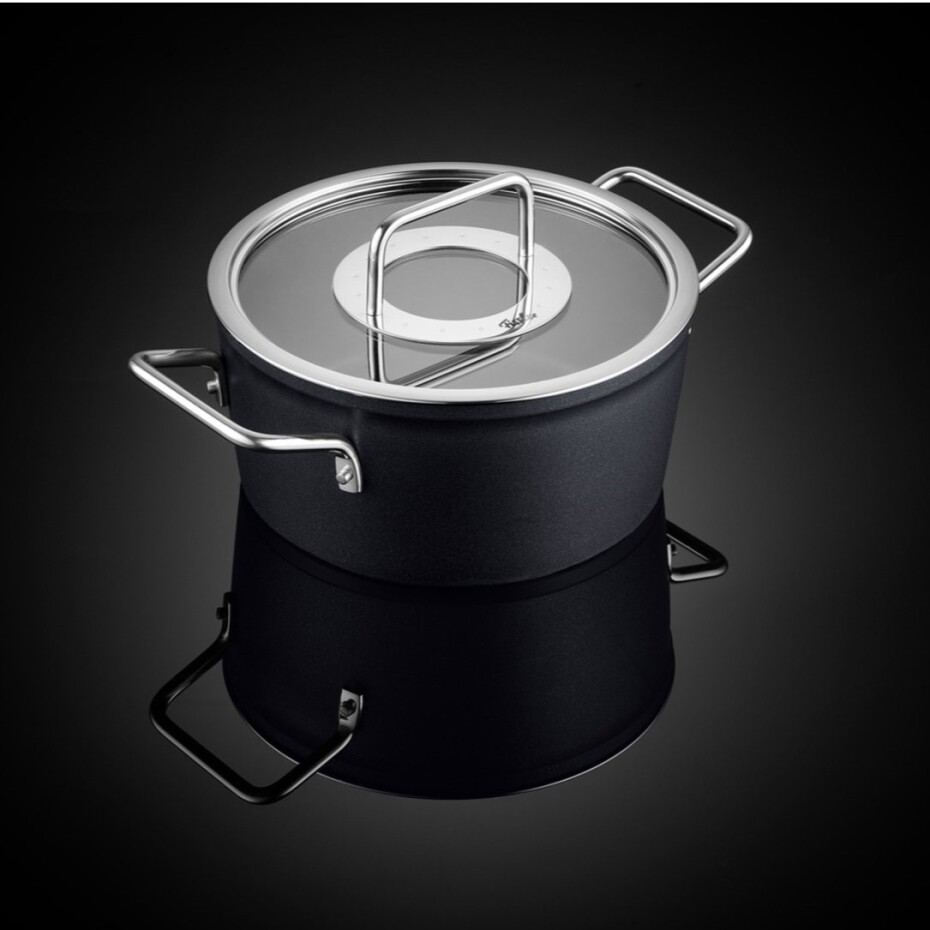 Vysoký kastrol ADAMANT 20 cm, černá, hliník, Fissler - main (1)