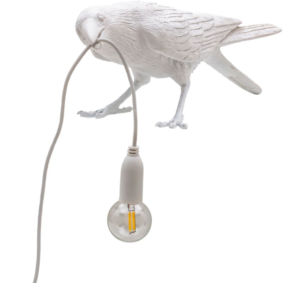 Stolní lampa BIRD PLAYING 33 cm, bílá, Seletti - main (0)
