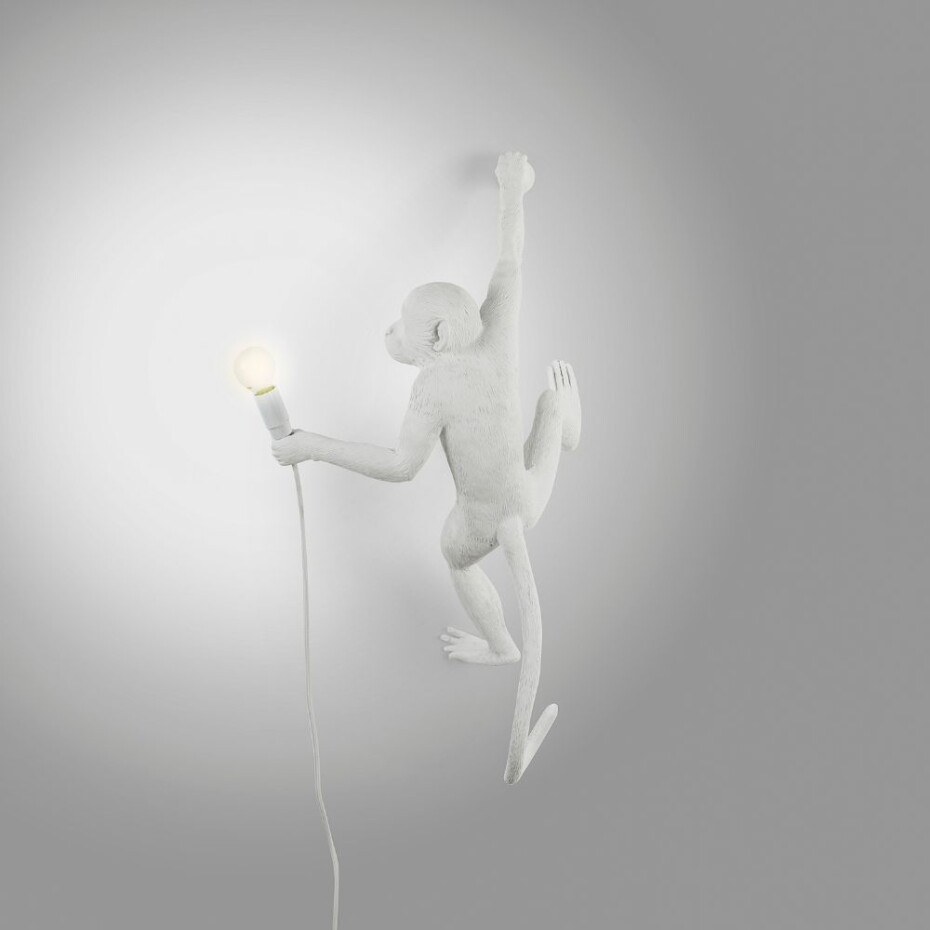 Nástěnné dekorační světlo MONKEY HANGING RIGHT HAND 65 cm, bílá, Seletti - main (3)