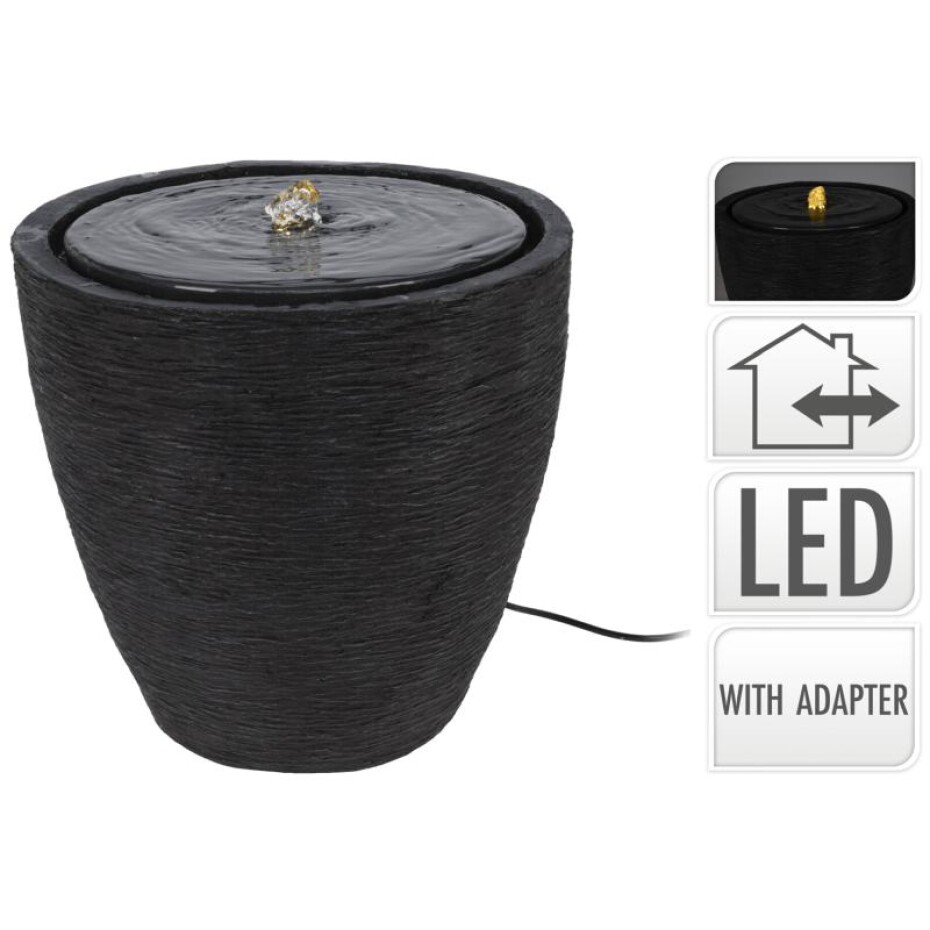 HOMESTYLING Fontána pokojová s LED osvětlením 35 cm Modern černá KO-795202360 - main (2)