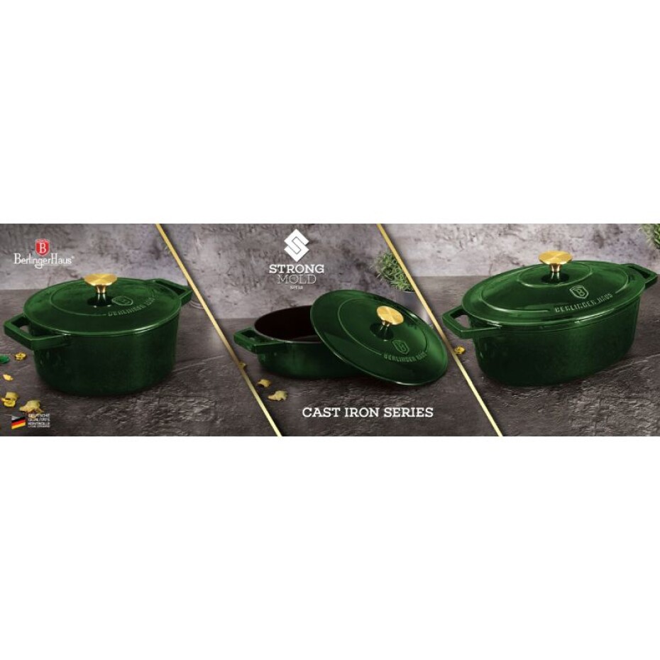 BERLINGERHAUS Pekáč s poklicí litinový 26 cm Emerald Collection BH-6504 - main (1)